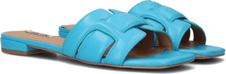 BiBi Lou Slippers Dames Sandalen Instappers Damesschoenen Leer Blokhak 760Z10VK Blauw