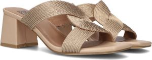Bibi Lou Rose Gouden Sandalen met Twist Detail en Hak Geel Dames