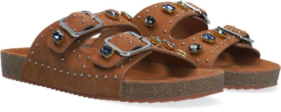 BIBI LOU Slippers Dames 831z94hg Maat: 36 Materiaal: Suède Kleur: Cognac