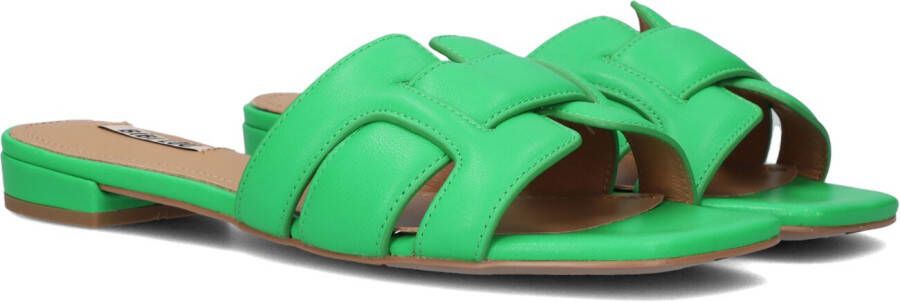 BiBi Lou Slippers Dames Sandalen Instappers Damesschoenen Leer Blokhak 760Z10VK Groen