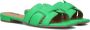 BiBi Lou Slippers Dames Sandalen Instappers Damesschoenen Leer Blokhak 760Z10VK Groen - Thumbnail 1