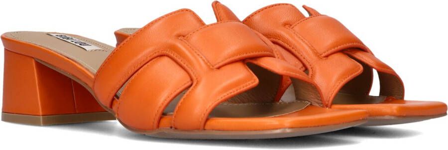 BiBi Lou Slippers Dames Sandalen Instappers Damesschoenen Leer Blokhak 761Z10VK Oranje