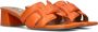 BiBi Lou Slippers Dames Sandalen Instappers Damesschoenen Leer Blokhak 761Z10VK Oranje - Thumbnail 1