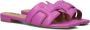 BiBi Lou Slippers Dames Sandalen Instappers Damesschoenen Leer Blokhak 760Z10VK Paars - Thumbnail 1