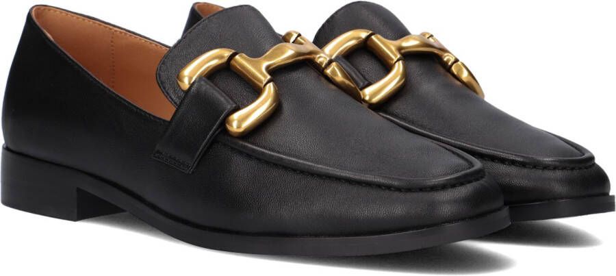 Bibi Lou Zwarte Loafer met Gouden Horsebit Detail Black Dames