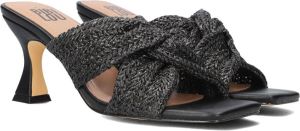 BiBi Lou Slippers Dames Sandalen Instappers Damesschoenen Leer Blokhak 881Z94 Zwart