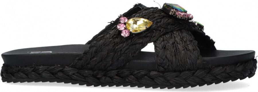 BIBI LOU Slippers Dames 889z70hg Maat: 37 Materiaal: Raffia Kleur: Zwart - Foto 2