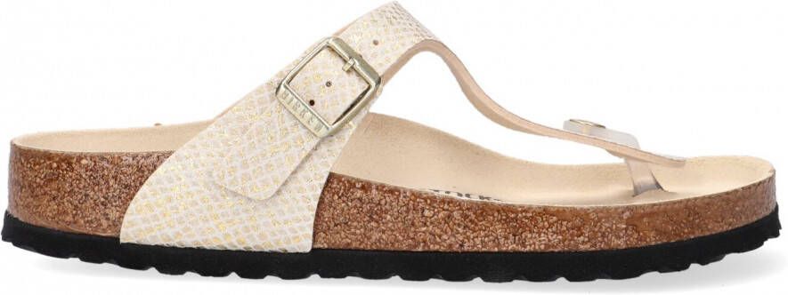 Birkenstock Teenslippers Gizeh Shiny in glanzende reptiel-look