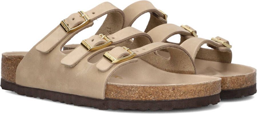 BIRKENSTOCK Badslippers Florida Maat: 40 Materiaal: Leer Kleur: Beige