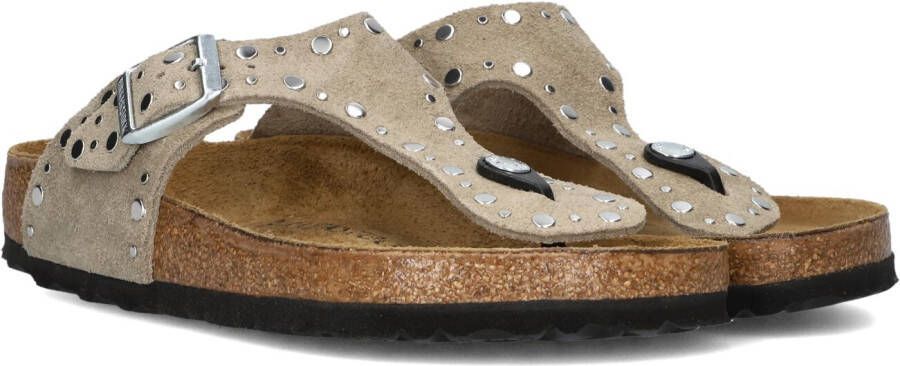 BIRKENSTOCK Teenslippers Dames Gizeh Rivet Border Maat: 39 Materiaal: Suède Kleur: Beige