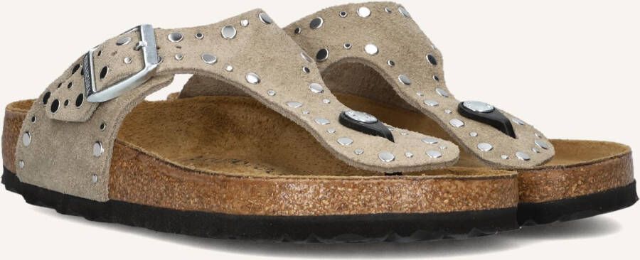 BIRKENSTOCK Teenslippers Dames Gizeh Rivet Border Maat: 39 Materiaal: Suède Kleur: Beige