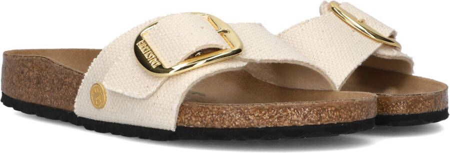 Birkenstock Madrid Big Buckle Rivet Flip Flops Beige Dames