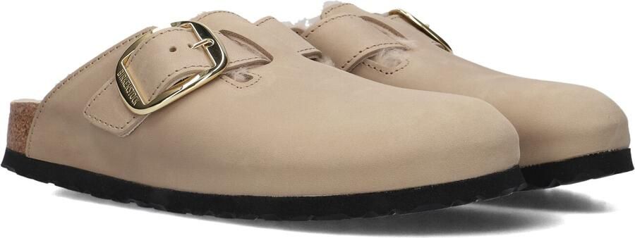 BIRKENSTOCK Instappers Dames Boston Big Buckle Maat: 37 Materiaal: Nubuck Kleur: Beige