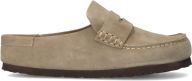 Birkenstock Naples Wrapped Suède Taupe Unisex Schoen Smal voetbed