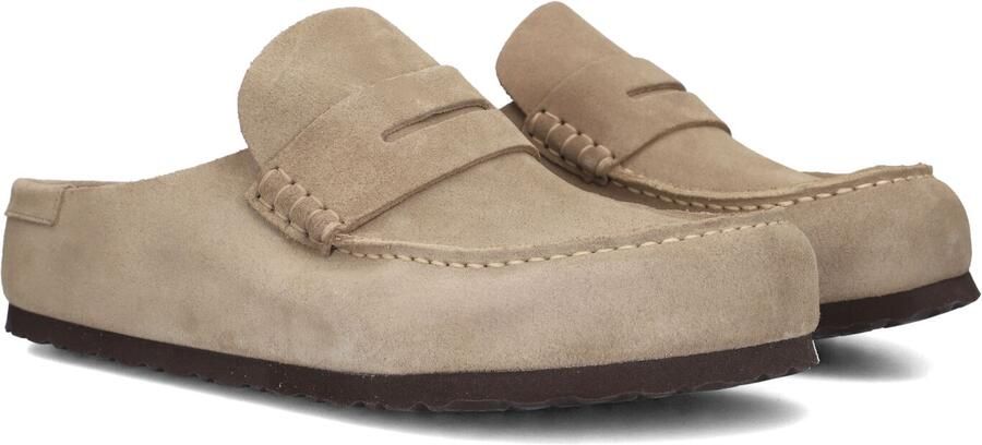 BIRKENSTOCK Instappers Heren Naples Maat: 40 Materiaal: Suède Kleur: Beige