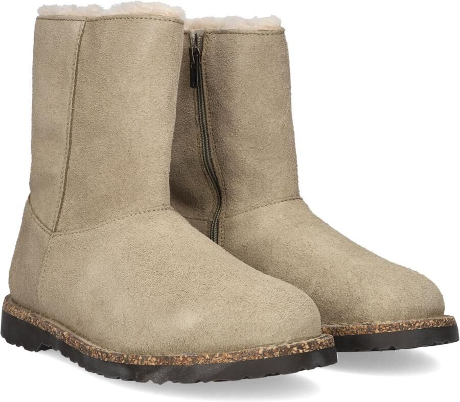 BIRKENSTOCK Vachtlaarzen Dames Uppsala Zip Shearling Suède Beige
