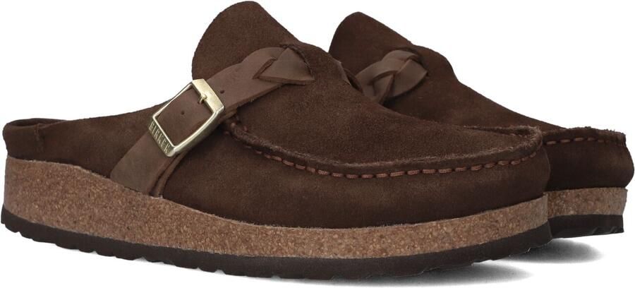 BIRKENSTOCK Instappers Dames Buckley Braided Maat: 37 Materiaal: Suède Kleur: Bruin