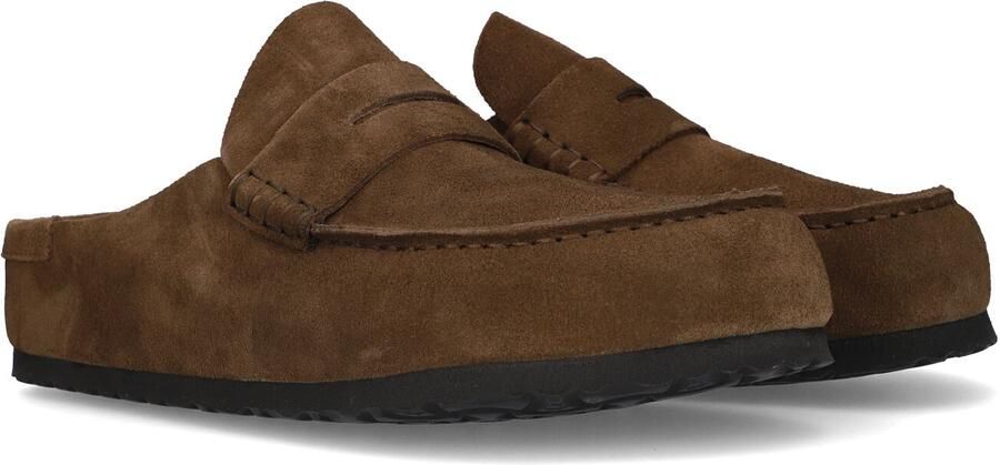 BIRKENSTOCK Instappers Heren Naples Maat: 45 Materiaal: Suède Kleur: Bruin