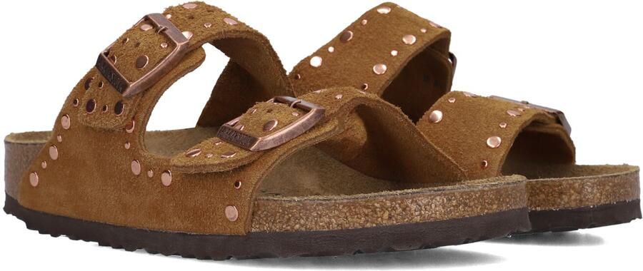 BIRKENSTOCK Teenslippers Dames Arizona Rivet Border Maat: 40 Materiaal: Suède Kleur: Camel
