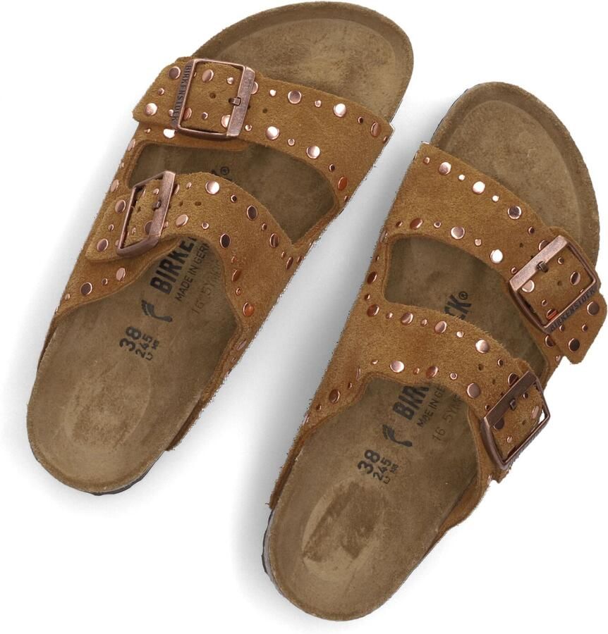 BIRKENSTOCK Teenslippers Dames Arizona Rivet Border Maat: 40 Materiaal: Suède Kleur: Camel - Foto 2
