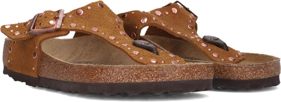 BIRKENSTOCK Teenslippers Dames Gizeh Rivet Border Maat: 41 Materiaal: Suède Kleur: Bruin