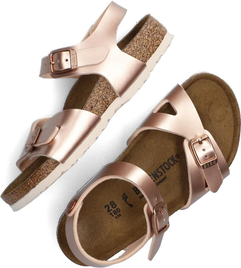 Birkenstock Rio Kids Sandalen Electric Metallic Copper Narrow fit | Goud | Imitatieleer