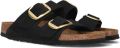 Birkenstock Sandales ouvertes en cuir verni avec semelle en liège Black Dames - Zwart