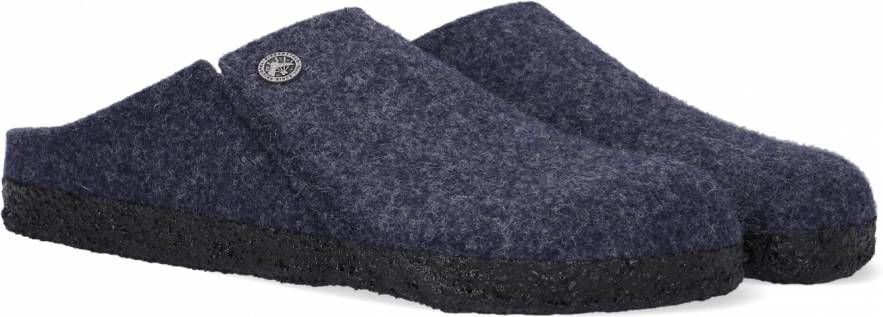 Birkenstock Zermatt Pantoffels Dark Blue Narrow fit | Blauw | Wolvilt