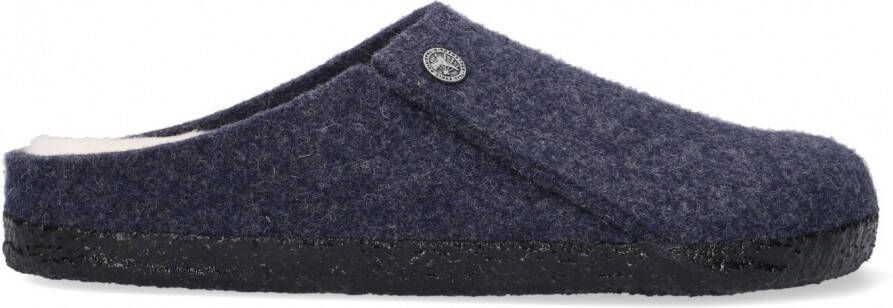 Birkenstock Zermatt Pantoffels Dark Blue Narrow fit | Blauw | Wolvilt