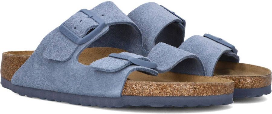 Birkenstock Lichtblauwe Leren Sandalen voor Vrouwen Blue Heren