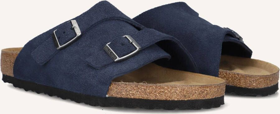 BIRKENSTOCK Slippers Heren Zurich Bs Maat: 45 Materiaal: Suède Kleur: Blauw