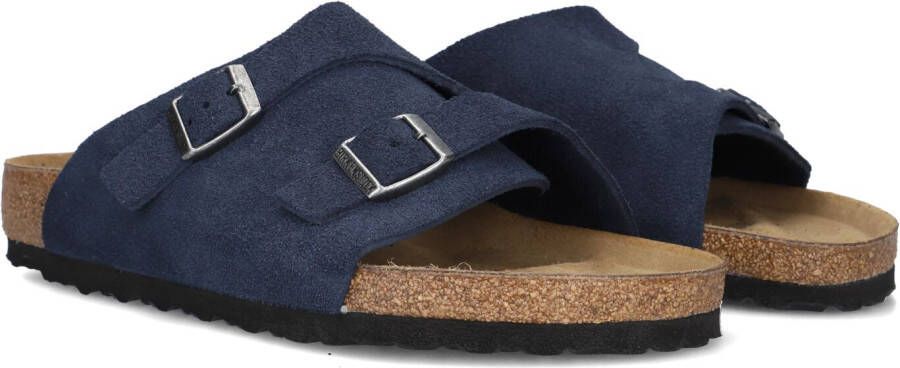 BIRKENSTOCK Slippers Heren Zurich Bs Maat: 41 Materiaal: Suède Kleur: Blauw