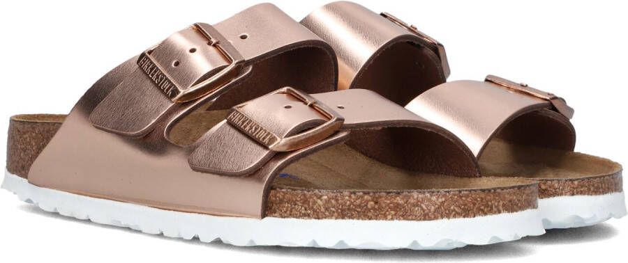 Birkenstock Arizona natuurleer metallic copper zacht voetbed regular sandalen dames (952091)