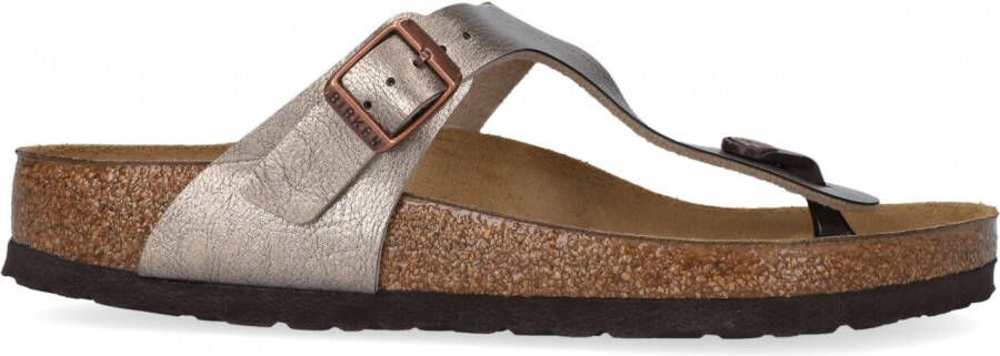 Birkenstock Gizeh Dames Slippers Graceful Taupe Regular fit | Taupe | Imitatieleer