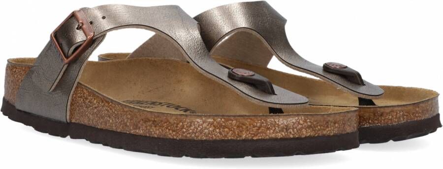 Birkenstock Gizeh Dames Slippers Graceful Taupe Regular fit | Taupe | Imitatieleer