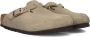 Birkenstock Boston Slippers Kids Suede Taupe Narrow Fit Unisex - Thumbnail 1