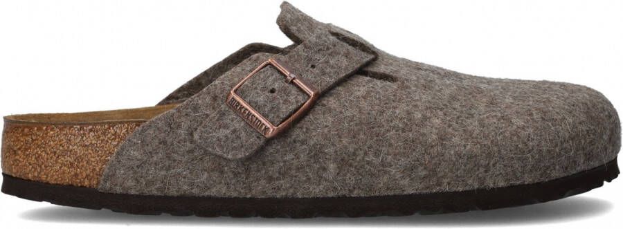 Birkenstock Wollen Boston Klompen Smalle Pasvorm Brown Unisex