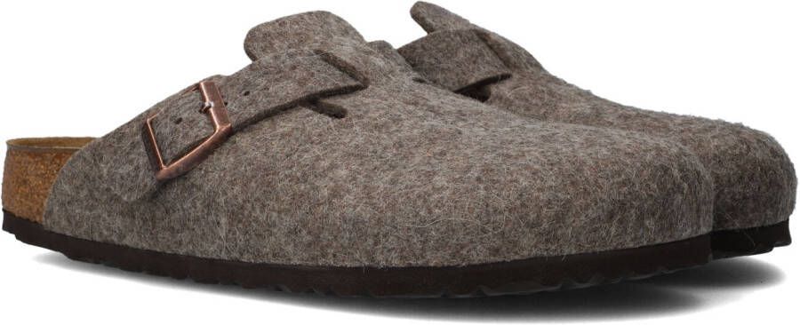 Birkenstock Wollen Boston Klompen Smalle Pasvorm Brown Unisex