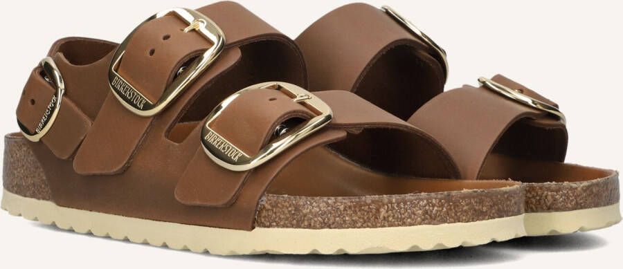 BIRKENSTOCK Sandalen Dames Milano Big Buckle Maat: 36 Materiaal: Leer Kleur: Cognac