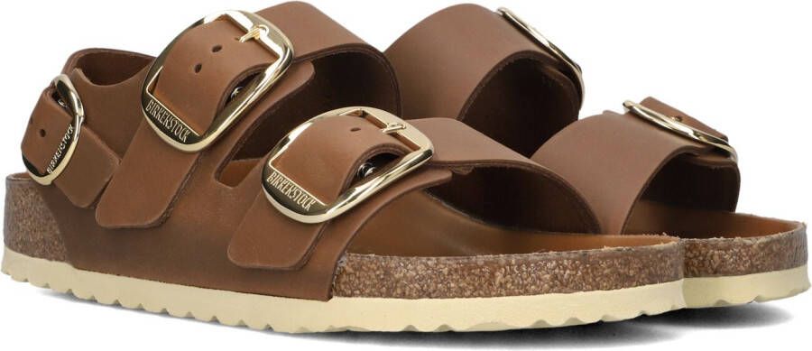 BIRKENSTOCK Sandalen Dames Milano Big Buckle Maat: 37 Materiaal: Leer Kleur: Cognac