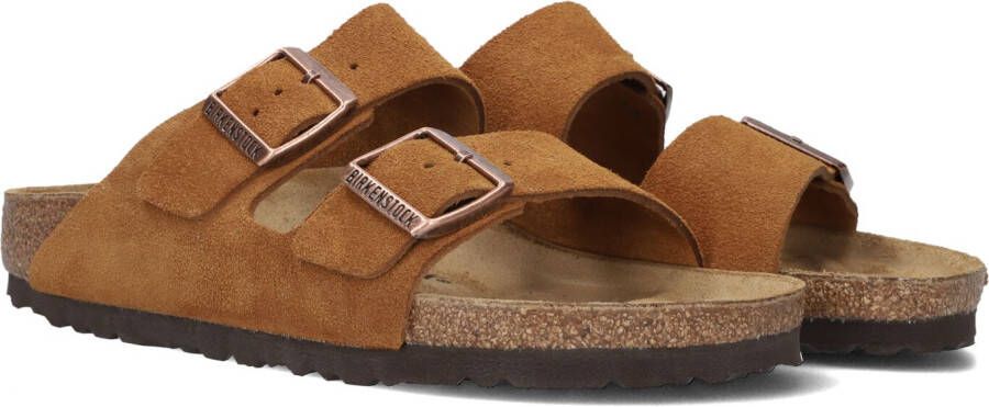 BIRKENSTOCK Slippers Arizona Maat: 43 Materiaal: Suède Kleur: Cognac