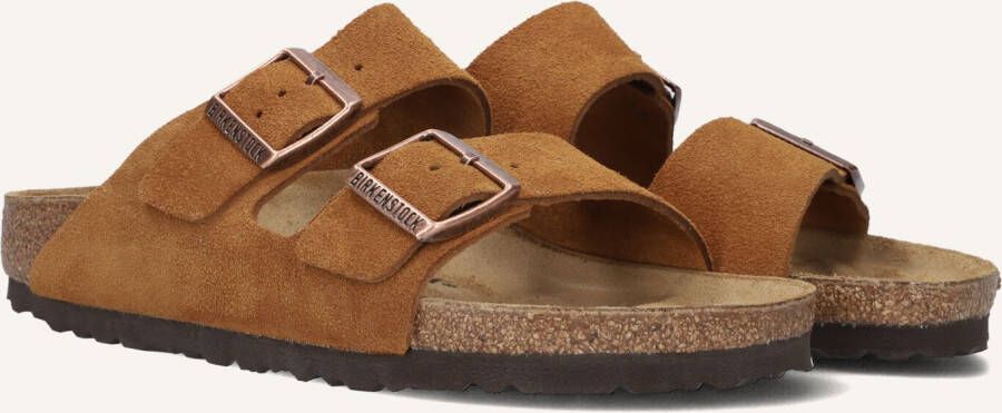 BIRKENSTOCK Slippers Dames Arizona Dames Maat: 35 Materiaal: Suède Kleur: Cognac