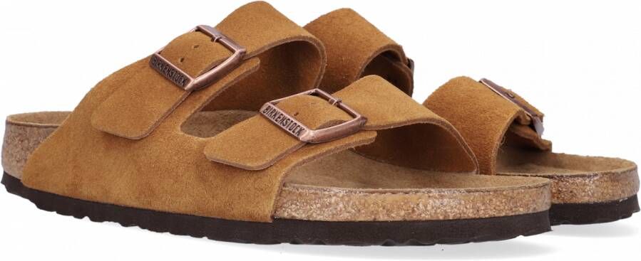 Birkenstock Arizona bruin suède zacht voetbed regular sandalen uni  (1009526) - Schoenen.nl