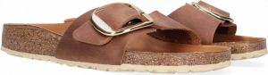Birkenstock Damessandalen Madrid Big Buckle Natural Leather Oiled Etroit Rood Dames