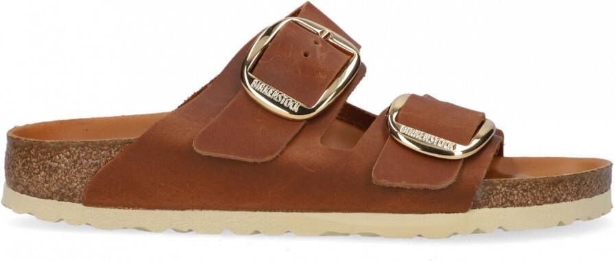 Birkenstock Damessandalen Arizona Big Buckle Natural Leather Oiled Etroit Bruin Dames