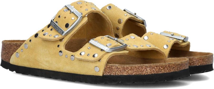 BIRKENSTOCK Teenslippers Dames Arizona Rivet Border Maat: 36 Materiaal: Suède Kleur: Geel