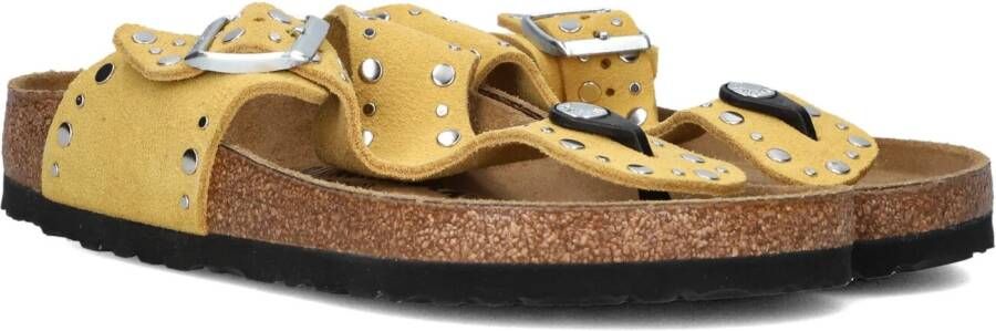 BIRKENSTOCK Teenslippers Dames Gizeh Rivet Border Maat: 38 Materiaal: Suède Kleur: Geel