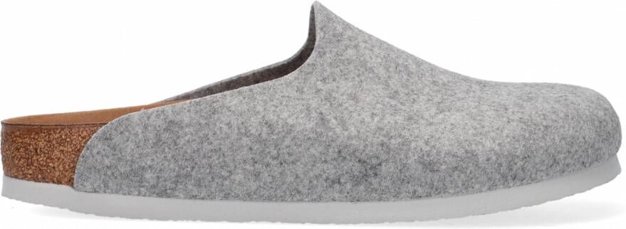 Birkenstock Amsterdam Light Gray narrow VEG Felt Wooly Home Unisex Pantoffels Lichtgrijs