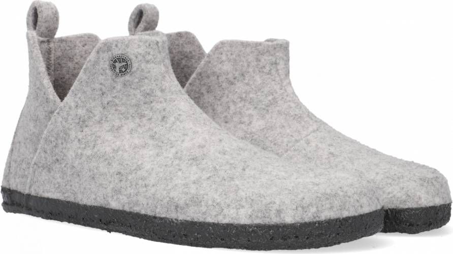 Birkenstock Andermatt Pantoffels Light Grey Narrow fit | Grijs | Wolvilt