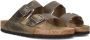 Birkenstock Slipper Arizona 1019313 Khaki Groen Vet Leer Normaal Zacht Voetbed - Thumbnail 1